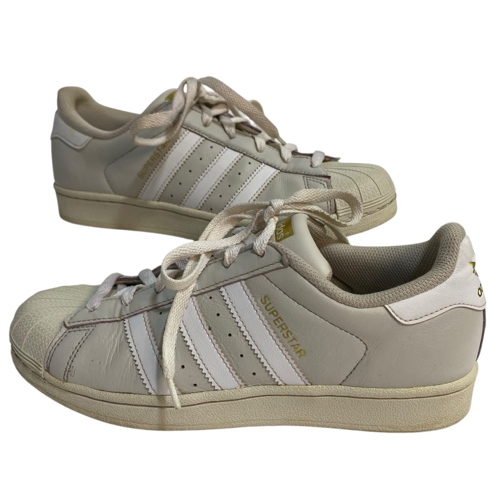 adidas Superstar Sneakers White Cream Leather Size 6.5